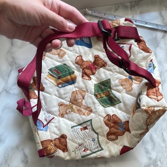 Teddy Bear and books quilted style packpack - Picture 7 of 7